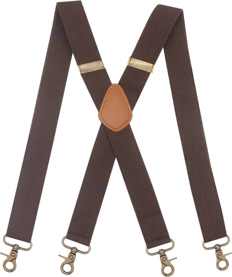 Timiot Mens Suspender 4 Swivel Strong Hooks Adjustable Braces Elastic Comfortable X Style Heavy Duty Strap - Image 1